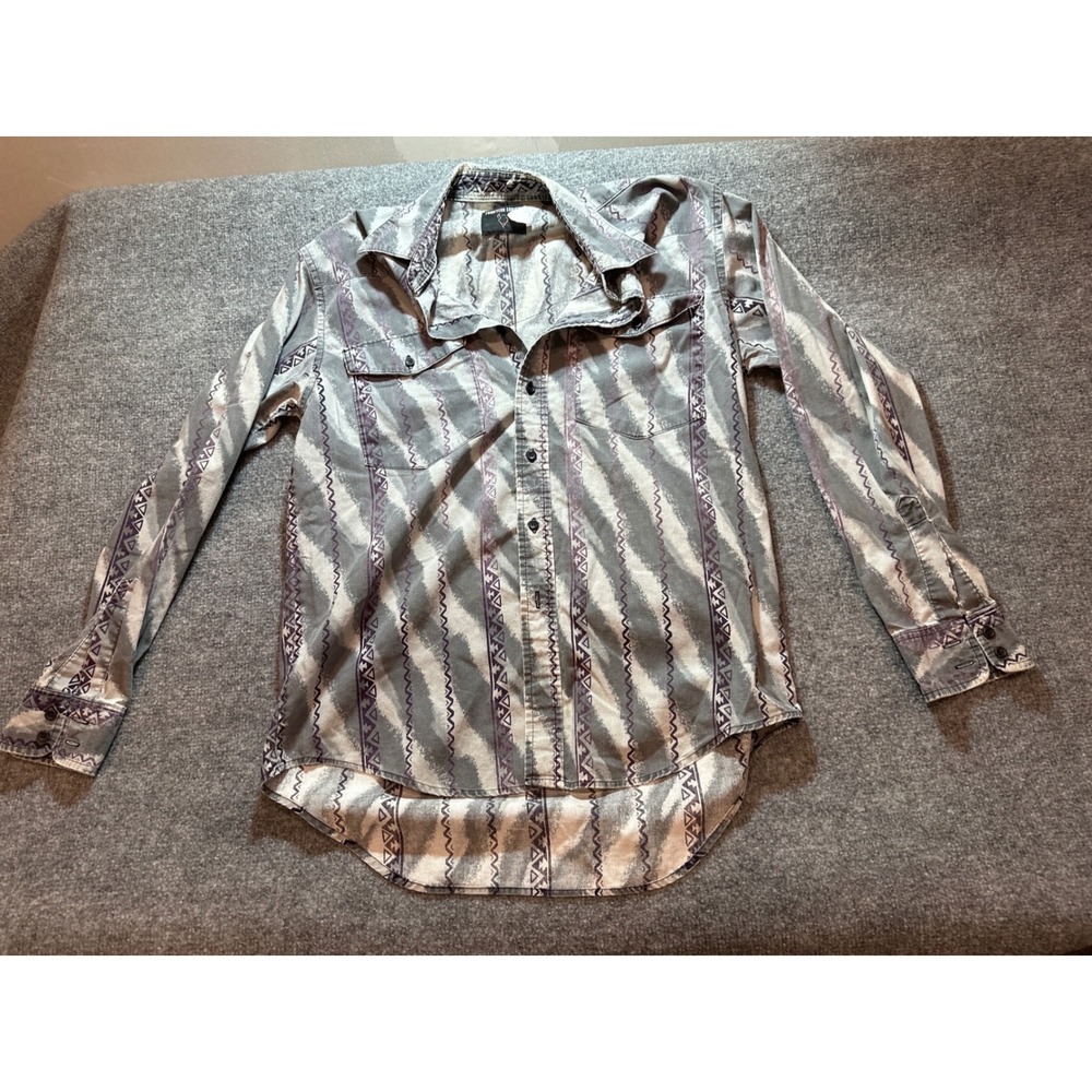 Vintage Frontier Series Western Shirt Men's Southwestern Aztec Geometric 90s